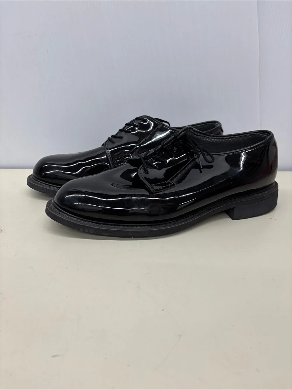 Bates Black Patent Leather Derby Dress Shoes